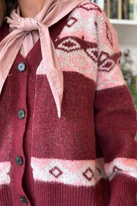 Moorland Lodge Cardigan Burgundy